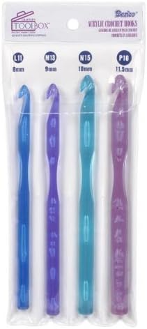 Darice Crochet Hook Set-Acrylic-6 inches-4 Pieces, Assorted