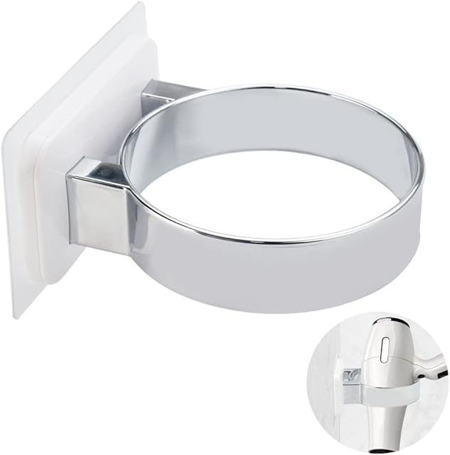 SPEACOUR Hair Dryer Holder Wall Mount Hair Dryer Rack Holder Self Adhesive Hairdryer Holder Plastic Hair Dryer Wall Holder Hair Care Tools Holder with Sucker for Bathroom, Hotel, Hairdressing Salon