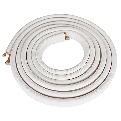 kimllier Manguera de cobre para aire acondicionado de 25 pies, 1/4 pulgadas y 1/2 pulgada, manguera de cobre aislada, para aire acondicionado mini split