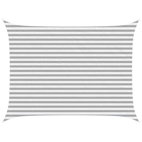Voile d'ombrage polyester 6x2 m imperméable, toile solaire grise jardin terrasse
