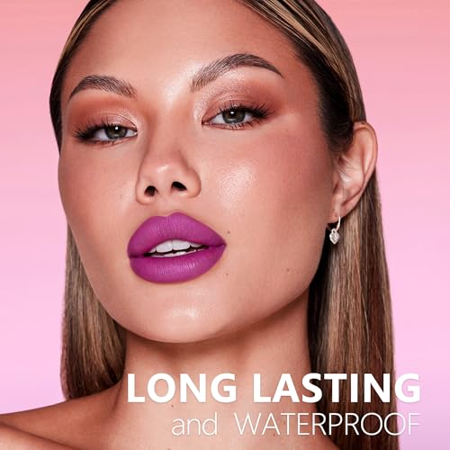 Image of Purple Lipstick Matte Long Lasting Lipstick for Women Smudgeproof