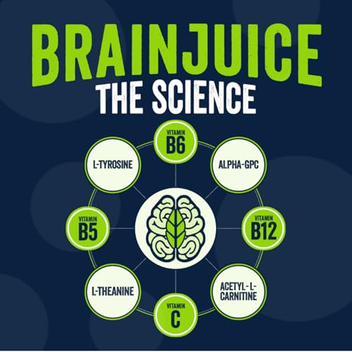 Image of BrainJuice Brain Support Shot, Gluten Free Supplement Shots for Energy & Focus, Healthy Drinks with Alpha GPC, Vitamin B, 2.5 fl oz, 12 Pack (Active Pomegranate Acai)