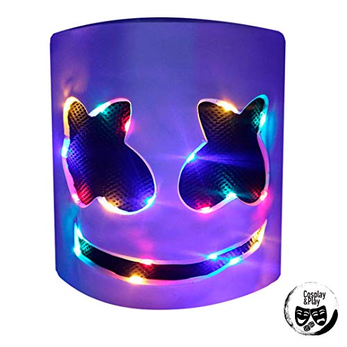 Cosplay&Play - DJ Mask- Costume Latex Mask Helmet for Halloween Cosplay Game Party … (LED)