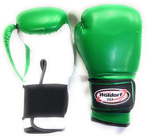 Woldorf Usa Boxing Gloves Kickboxing Muay Thai Punching Bag Vinyl Green - Durable Multi Layered Foam Padded Offers Unbeatable Price Adult Size 14Oz #TOP6