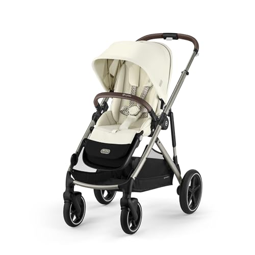 CYBEX Cochecito Gold GAZELLE S, Desde el nacimiento hasta los 4 años aprox., Máx. 22 kg (modo individual) / 2x 22 kg (modo dúo), Sistema todo en 1 con 20+ configuraciones, Seashell Beige
