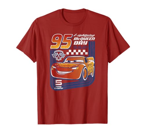 T-shirt Lightning McQueen Cars Disney Pixar avec imprimé carte à collectionner pour fan
