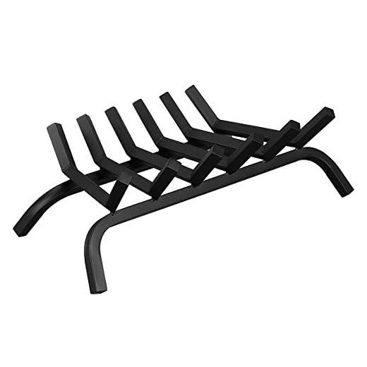 Goplus Fireplace Log Grates, Steel Fire Grates, 3/4" Heavy Duty Wide Iron Firewood Burning Rack Holder for Indoor Chimney Hearth Wood Stove and Outdoor Camping Fire Pit (24 inch)