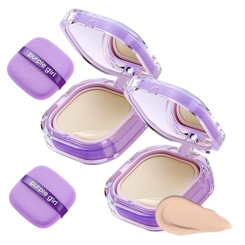Full Coverage Creamy Foundation, 2026 New Long Lasting Concealer Face Foundation for Dry/Oily Skin, Even Skin Tone, Travel-Friendly Compact (2PCS Natural)