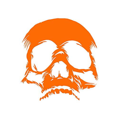 Image of Skull Bones Skeleton - Vinyl Decal Sticker - 5.75 inch x 6.25 inch - Orange
