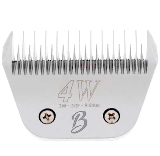 Bucchelli Skip Tooth Wide 4 Blade Dog Grooming 4W Cuts Length 3/8"-9.6mm Japanese High Carbon Steel Dog Grooming Blade Supplies | Detachable Blade
