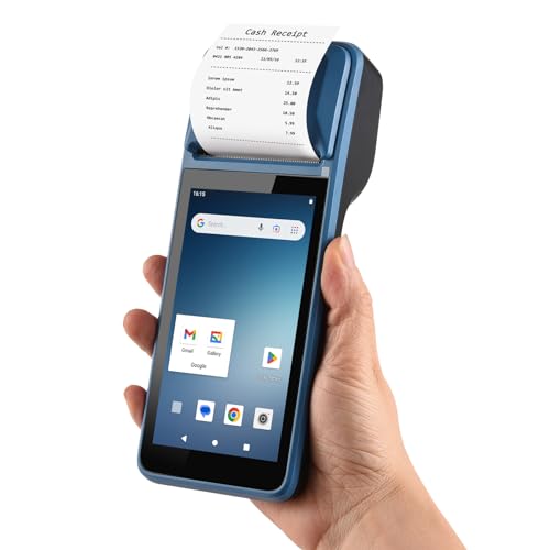 Bisofice 4G Handheld PDA POS Android 11.0 Receipt Printer 2GB+16GB, Camera 5M, 1D 2D Barcode Scanner, Wifi/Gps/BT/4G Full Network Connection, 5\" Touchscreen 58mm Width Thermal Label Printing