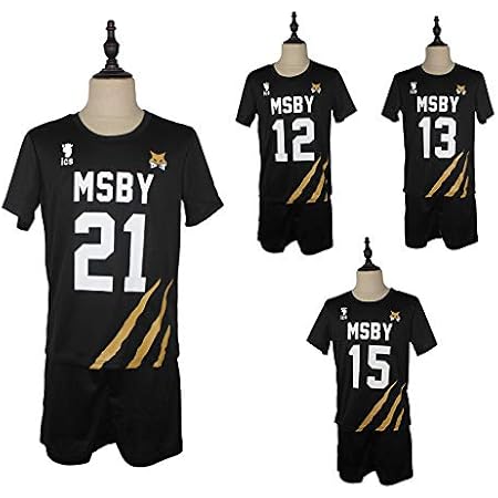 Amazon ハイキュー Msby ｔシャツ コスプレ衣装 日向翔陽 宮侑 木兎光太郎 佐久早聖臣 Msby隊服 ブラックジャッカル Black Jackals ひなたしょうよ ぼくとこうたろう みやあつむ さくさ ユニセックス 上下セット コスチューム Cosplay 15番号 S コスプレ 仮装 通販