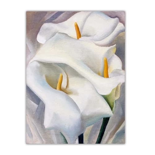 BBAUER Georgia O‘Keeffe Calla Lilies Poster Flower Wall Art Georgia O'Keeffe Canvas Painting Georgia O‘Keeffe Prints For Home Decor Pictures 40x60cm No Frame