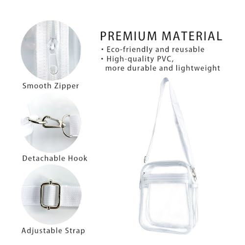 TotePrint 2 Packs Clear Wallet for Men and Women,Chest Crossbody Backpack,Mobile Phone Bag,Transparent Wallet Shoulder Bag3