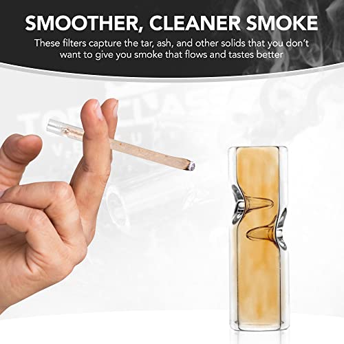 Top Class Ventures Premium Quality Glass Filter Tips With Rolling Papers - 12 Pack Glass Tips - 10X30Mm #TOP4
