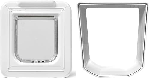 Cat Mate Elite Microchip - Solapa para gatos con temporizador digital y pantalla LCD, incluye puerta para mascotas (355) y forro de pared Elite