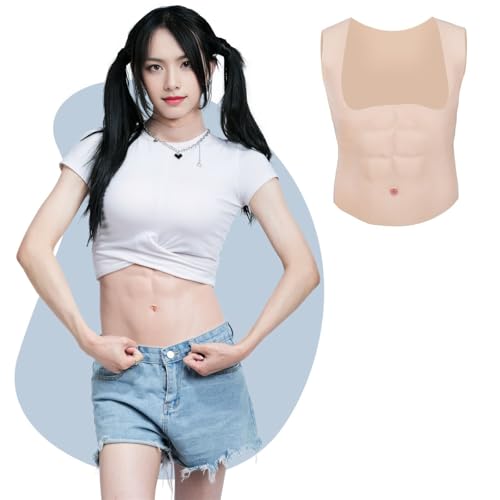 ［KUMIHO］ 筋肉スーツ 筋肉 腹筋 腹筋女子 偽筋肉 美ボディ コスプレ シリコン筋肉 男装女子 胸元カットアウ...