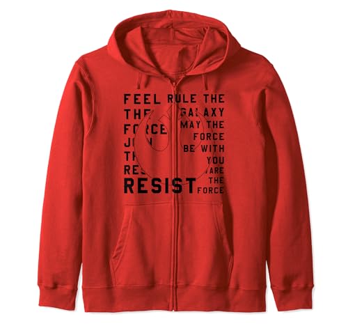 Star Wars Last Jedi Rebel Resist Bold Text Zip Hoodie