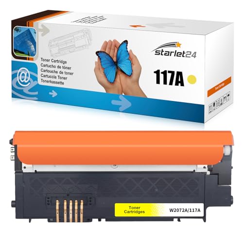 Starlet24 1x 117A Toner Amarillo Compatible con HP 117A Yellow Toner Set como reemplazo para Color Laser MFP 178nwg 179fwg 179fnw 150nw 150a 178nw W2070A W2071A W2072A W2073A
