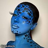 Mehron Paradise Make-up AQ Pro Size | idealny do występów scenicznych i ekranowych, efektów specjalnych, cosplay i Halloween | Aktywowane wodą farby do twarzy i ciała, 40 g, Lagoon Blue