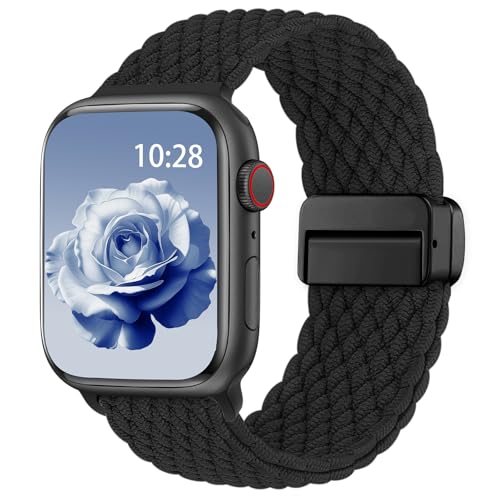 Correa Trenzada Solo Loop Compatible con Apple Watch 38mm 40mm 41mm 42mm 44mm 45mm 46mm 49mm, para Mujeres y Hombres, Correas Deportiva Nylon Trenzado para iWatch 11 10 9 8 7 6 5 4 3 2 1 SE Ultra3/2/1