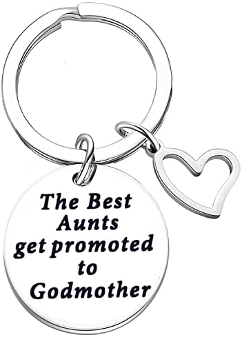 Baptism Gift for Godparents Keyring Godmother Gift Godmother Keychain Jewellery Godmother Birthday Christen Gift for Godmother Gift from Godchild (The Best Aunts)
