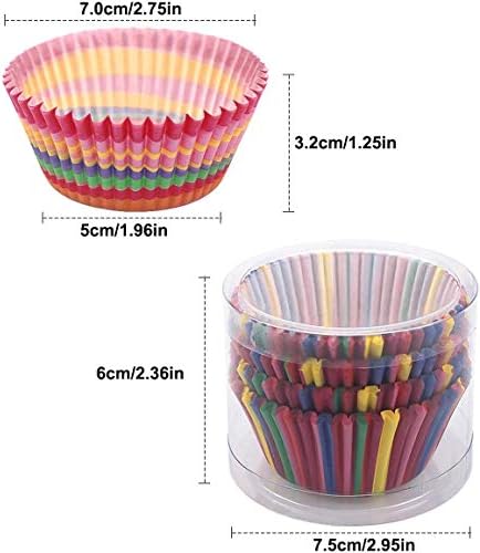 600pcs Cupcake Baking Cases, Cupcake Cases, Muffin Cases Paper Wrappers Rainbow Baking Cups 6 Styles Cupcake Liners for Wedding Birthday Party (6 Styles)