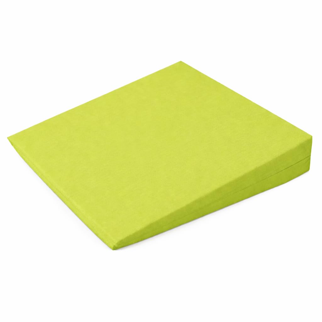 Brillars 11 Degree Wedge Seat Pillow for Back Pain Relief & Posture Support – Ideal for Comfort During Long Sitting Periods – 37x37x9cm (Lime)