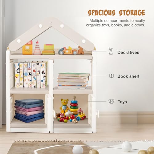 Image of BAYBEE Storage Organizer for Kids Room, Multi-Purpose Baby Almirah & Kids Cupboard for Clothes, Toys & Books, Wardrobe & Storage Cabinet, Baby Bookshelf & Toy Storage Rack for Playroom