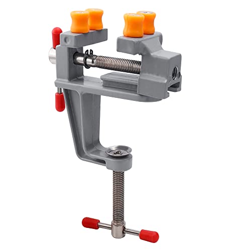 Bestgle Mini tornillo de banco,Mini aleación de aluminio DIY mandíbula abrazadera tornillo de mesa para pequeños trabajos, herramienta de tornillo de mesa