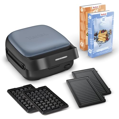 Tefal Snack Collection Waffle Maker and Sandwich Maker 20 Plates Available Sweet and Savoury Recipes SW8674F0