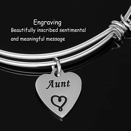 Hutimy Best Auntie Gifts Bracelet for Aunt Gifts Aunts Auntie Bangle Bracelets Gift Ideas Present for Aunties Jewelry Best Aunt Bracelet3