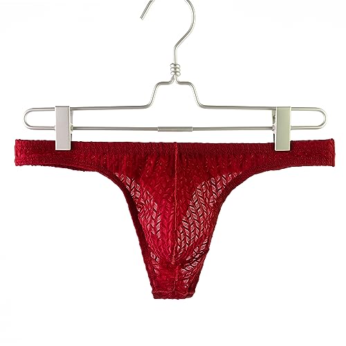 WINDAY Men Briefs Lace Silk Low Rise Bikini Briefs and Breathable Underwear B8832