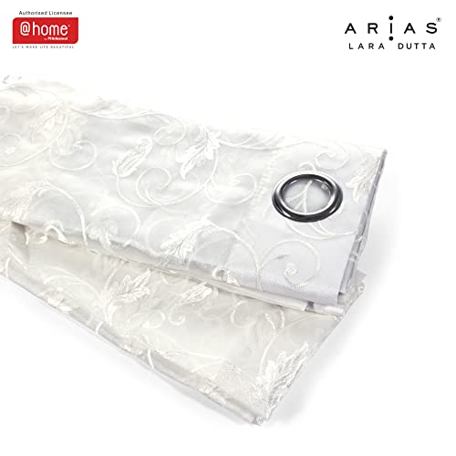 Image of @home by Nilkamal Arias Luxuria Sheers Floral Window Curtain Set of 2 White