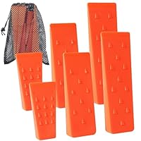 6 Stück Baum-Fällkeile mit Spikes für sicheres Baumschneiden - je 2 25,4 cm, 20,3 cm und 14 Keile Aufbewahrungstasche; Fällhunde zum Führen von Bäumen stabilisieren sicher am Boden Holzscheite Faller
