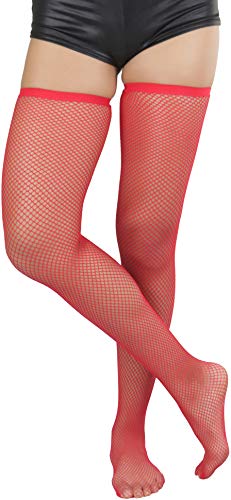 Image of ToBeInStyle Womens Standard Every-day Fishnet Thigh High Stockings