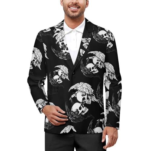 Good and Evil Men's Suits Dress Business Formal Suit Print Jackets Coat for Wedding Party