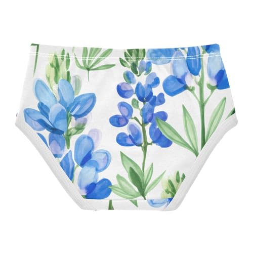 Fun Toddler Girls Underwear 2t Cotton Girl Panties Cute Painted Bluebonnet Flowers Leaves Briefs Kids Undies2