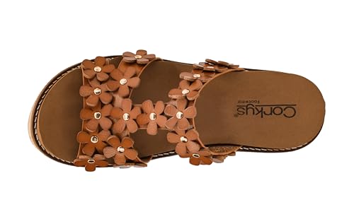 Image of Corkys Footwear Womens Mic Drop Wedge - Featuring A 2.5-inch Heel, A Strappy Upper with 3D Floral Embellishments, and Corkys Signature Soft EVA Insoles