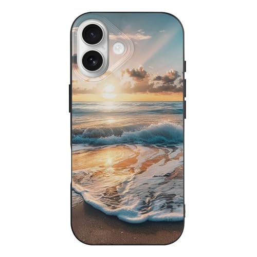 BWWHCCTI Beach Sunset Ocean Waves Print Phone Case for iPhone