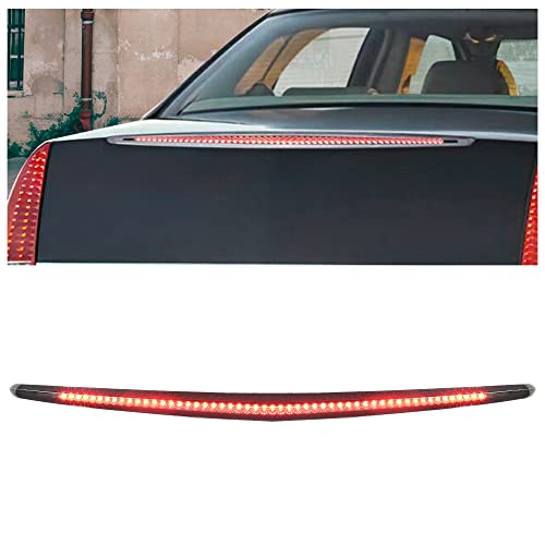 KUAFU Rear LED Third 3RD Brake Light Compatible with 2006-2011 Cadillac DTS Center Cab Light High Mount Stop Lamp - Smoke Lens & Chrome Housing