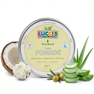 LUCCI’S CHILDRENS GROOMING SUPPLY Baby Hair Gel – 5oz Plant-Based Styling Hair Pomade for Infants – No Parabens or Sulphates – Medium Shine and Strong Hold Hair Paste for Kids