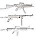 Juvale Mini Gun Keychain Pack - Durable Zinc Alloy & Cool Keychains - Compact Mini Pistol Charms - Versatile Pocket & Bag Charms & Gift for Men - Pack of 6, Silver, Zinc Alloy