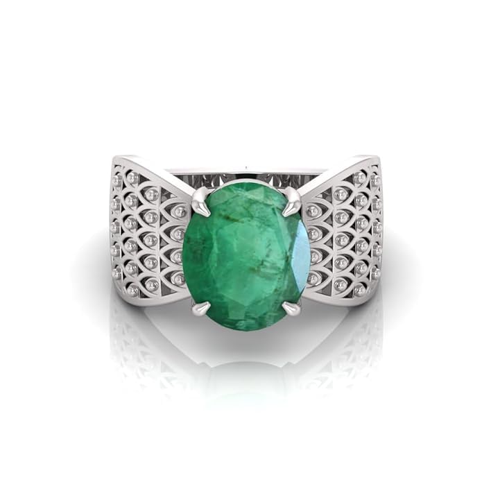 Bague émeraude véritable panna pour homme et femme élégante en taille small