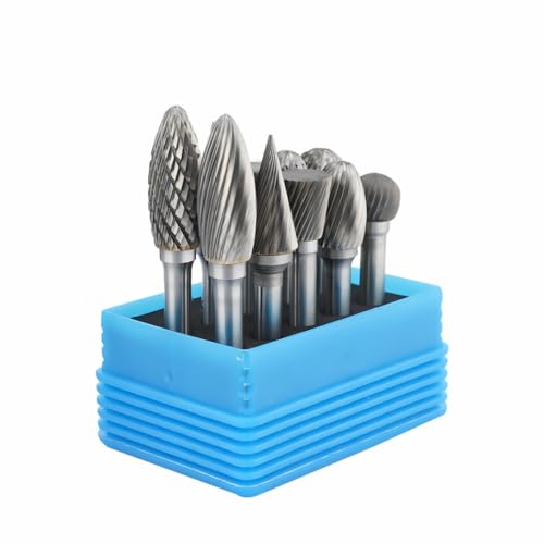 Image of 10pcs Tungsten Steel Grinding Head 12mm Carbide Mini Drill Diamond Burs Material Shank 6mm Rotary File Metal Milling Cutter Tool 1 /4x1 /2 Set