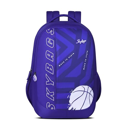 Image of Skybags Klan V2 05 Basketball 38 Liters Premium Polyester Fabric School Backpack for Kids with Multiple Compartments and Adjustable Strap - Boys & Girls