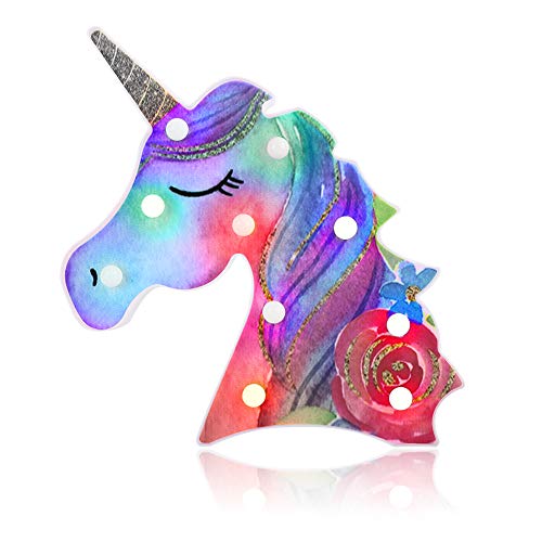 Accmor Unicorn Light, Changeable Unicorn Lamp Painted Flower Light Up Unicorn Night Light