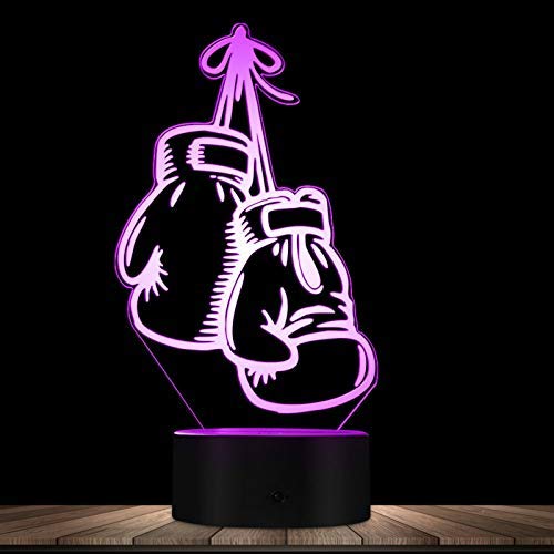 3D Boxing Gloves Night Light 16 Colors Mood Light Touch USB Table Desk LED Light Present Kids Home Party Birthday Gift