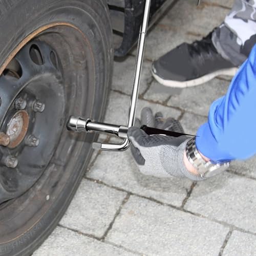 Clé pour écrous de roue 4 voies avec douilles démontables étended