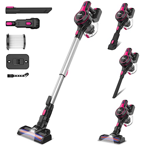 INSE Cordless Vacuum Cleaner, 6-in-1 Rechargeable Stick Vacuum with 2200 ...